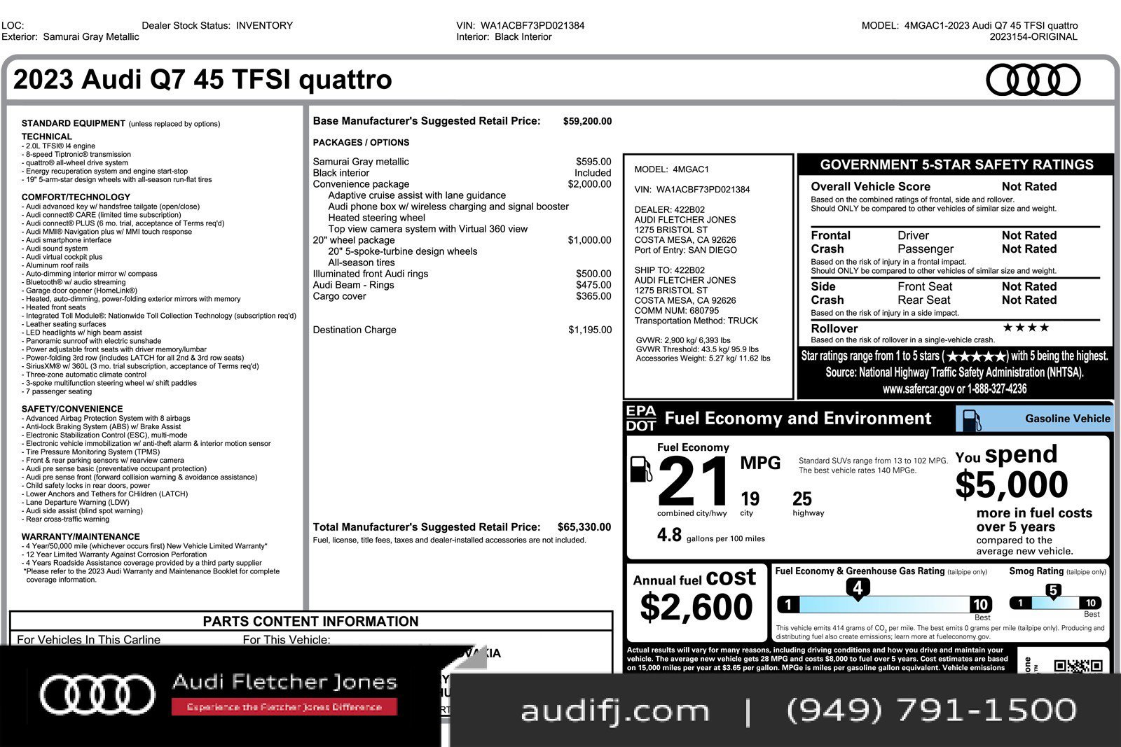 Used 2023 Audi Q7 2.0T Premium w/ Convenience Package image 26