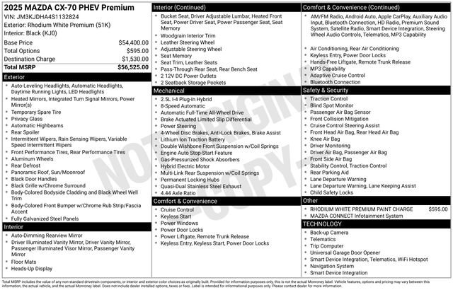 Certified 2025 MAZDA CX-70 Plug-In Hybrid w/ Premium Pkg AWD/4WD image 5