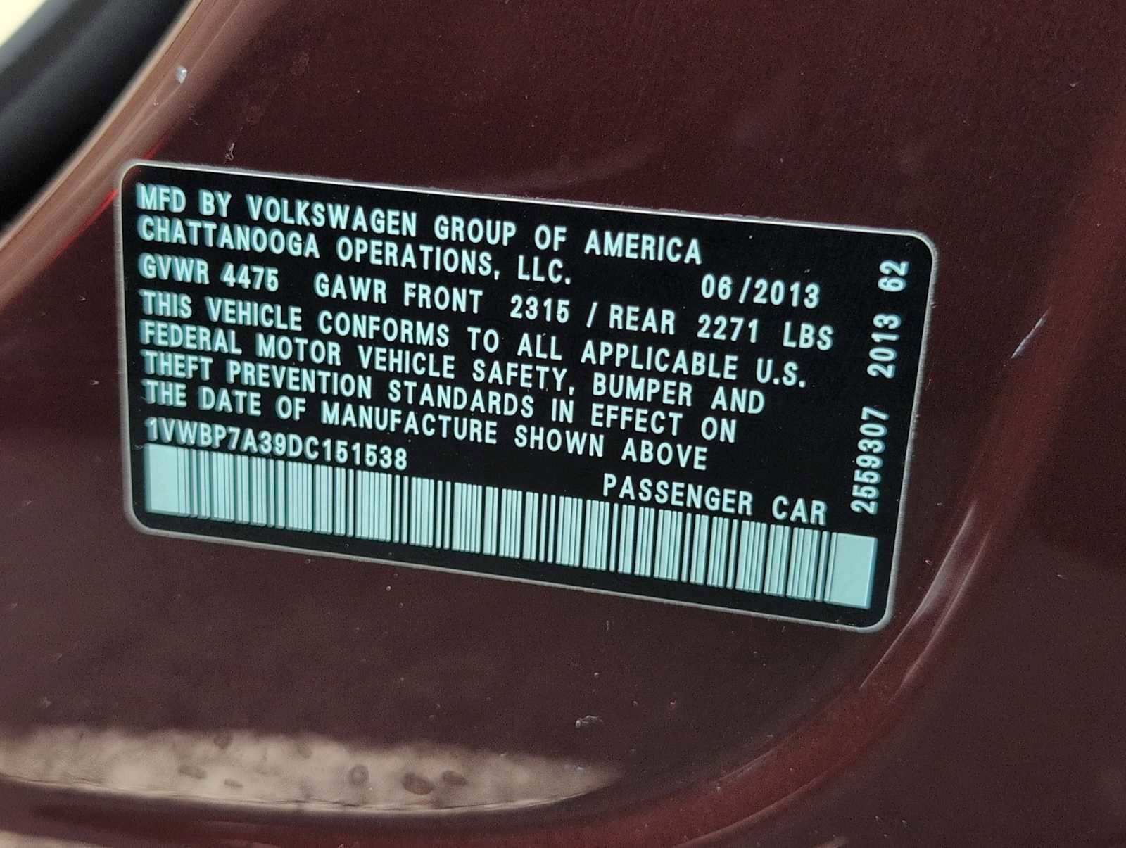 Used 2013 Volkswagen Passat 2.5 SE image 33