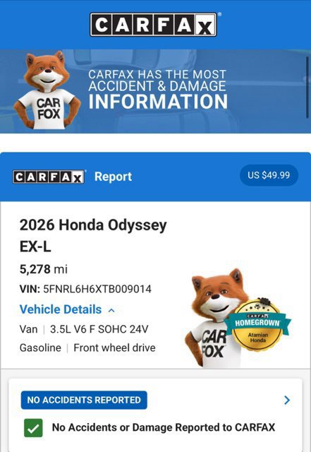 Used 2026 Honda Odyssey EX-L image 8