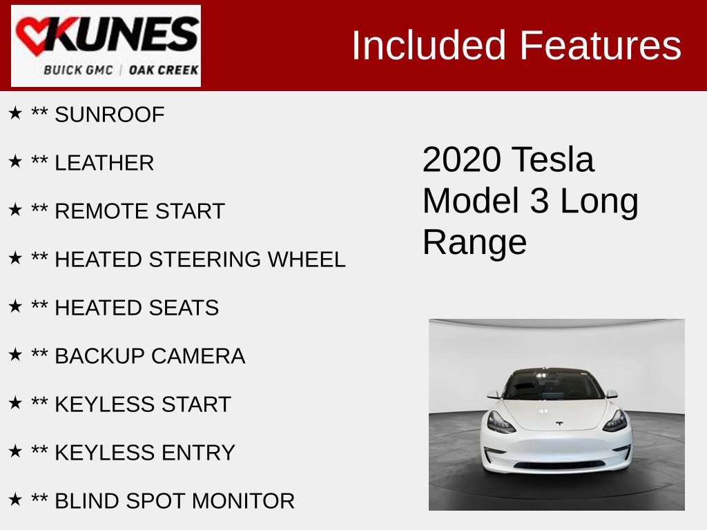 Used 2020 Tesla Model 3 Long Range AWD/4WD image 2
