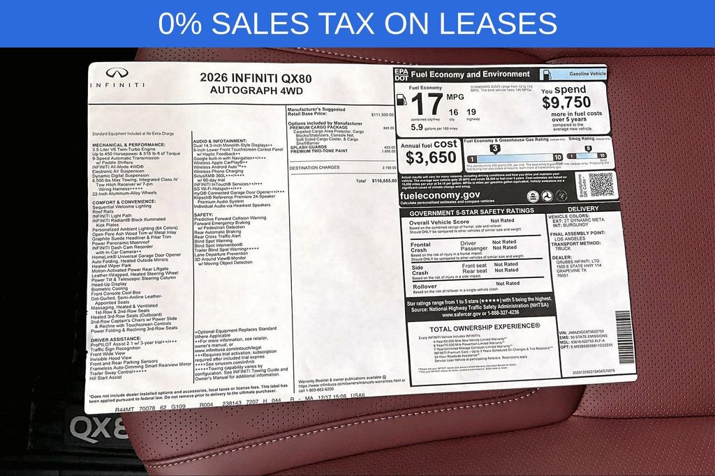 New 2026 INFINITI QX80 Autograph w/ Premium Cargo Package image 28
