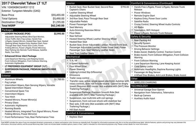 Used 2017 Chevrolet Tahoe LT w/ Luxury Package image 39