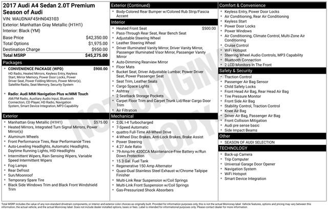 Used 2017 Audi A4 2.0T Premium w/ Convenience Package image 33