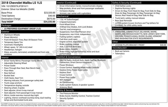 Used 2018 Chevrolet Malibu LS image 5