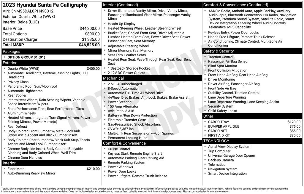 Used 2023 Hyundai Santa Fe Calligraphy image 44