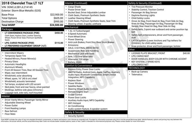 Used 2018 Chevrolet Trax LT w/ LT Convenience Package FWD image 37