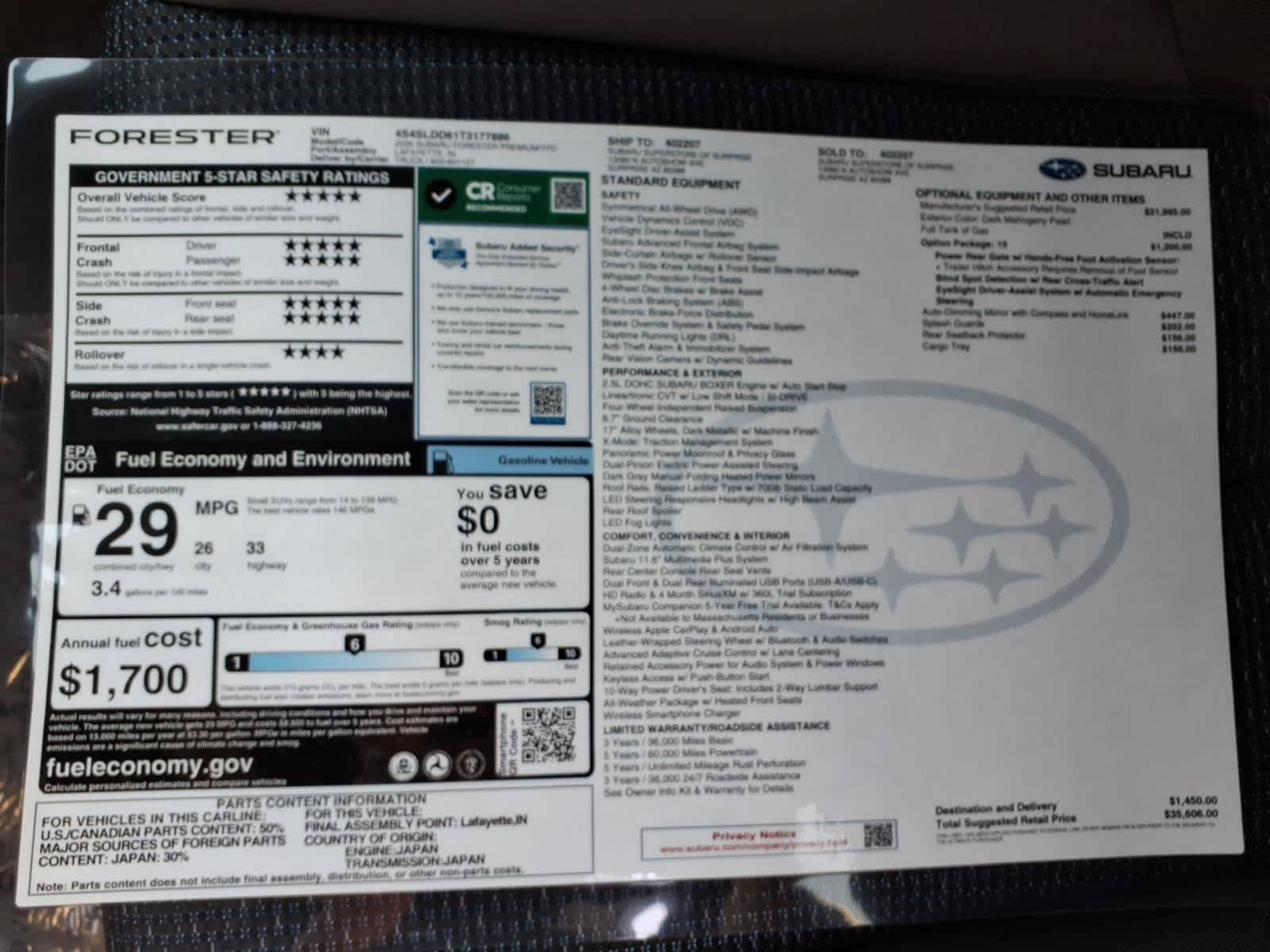 New 2026 Subaru Forester Premium AWD/4WD image 42