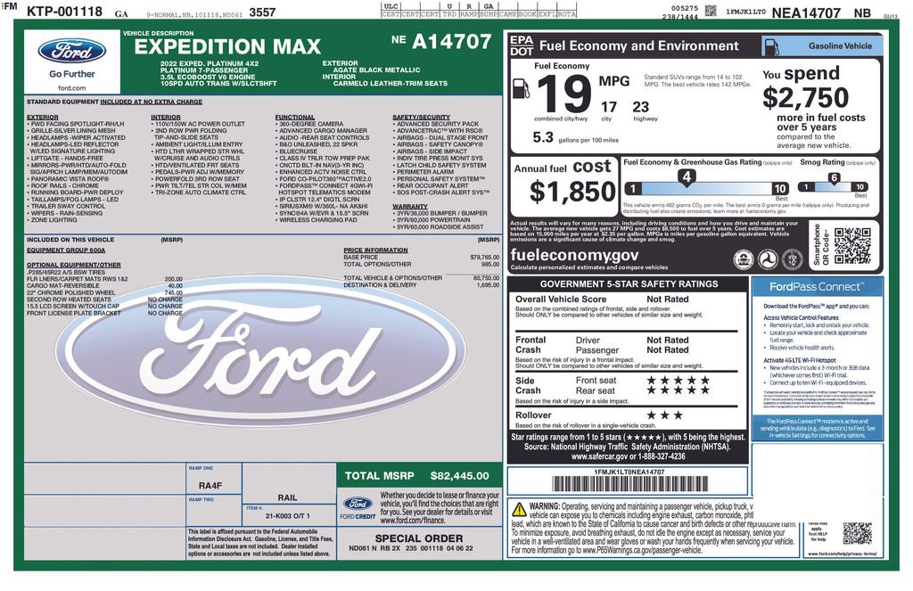Certified 2022 Ford Expedition Max Platinum RWD image 5