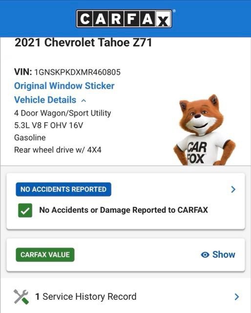 Used 2021 Chevrolet Tahoe Z71 w/ Rear Media and Nav Package AWD/4WD image 4