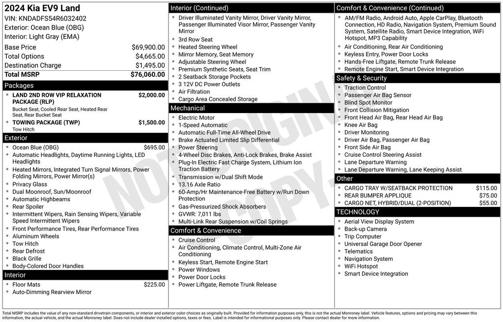 Certified 2024 Kia EV9 Land AWD/4WD image 10