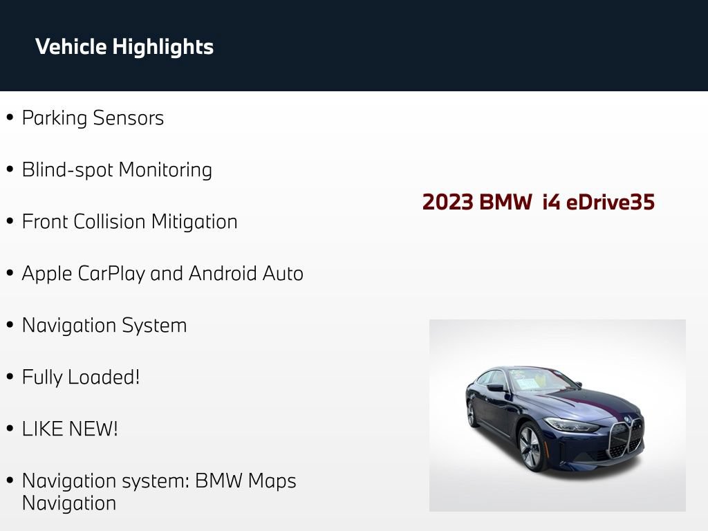 Used 2023 BMW i4 eDrive35 w/ Premium Package RWD image 5