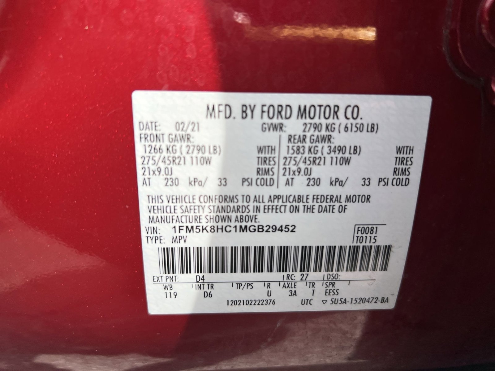 Used 2021 Ford Explorer Platinum w/ Equipment Group 601A AWD/4WD image 38
