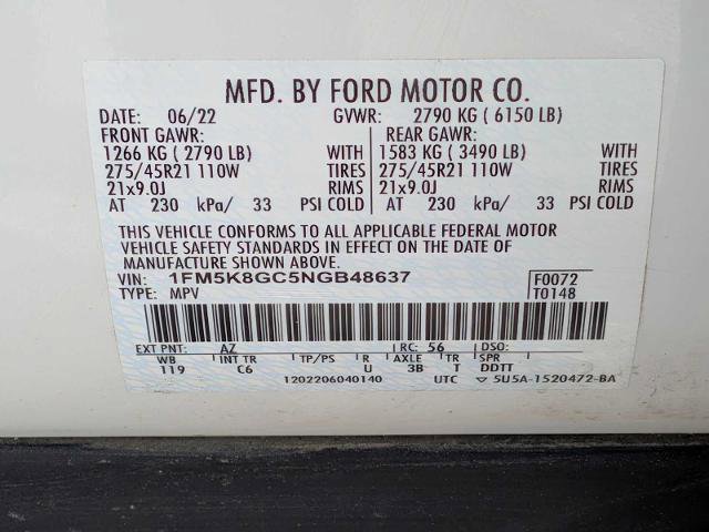 Certified 2022 Ford Explorer ST w/ Equipment Group 401A image 34
