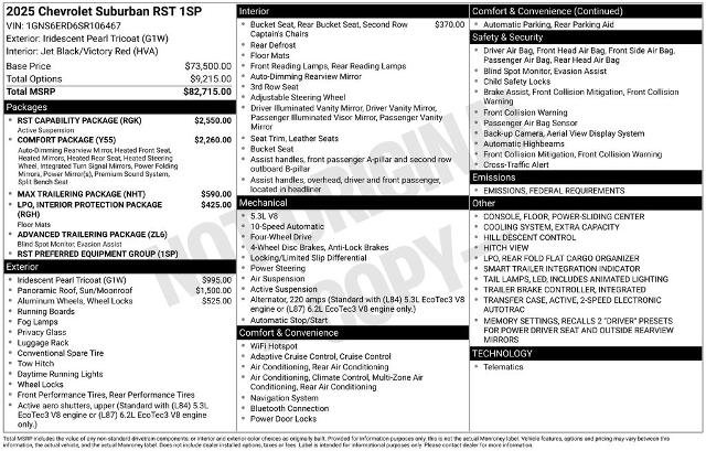 Used 2025 Chevrolet Suburban RST w/ RST Capability Package image 3
