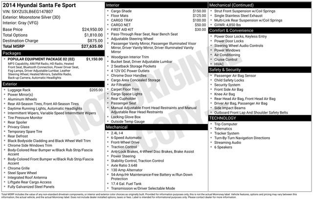 Used 2014 Hyundai Santa Fe Sport w/ Popular Equipment Package 02 FWD image 35