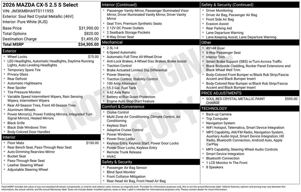 New 2026 MAZDA CX-5 Select image 32
