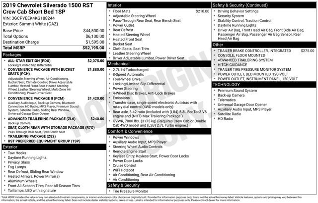 Certified 2019 Chevrolet Silverado 1500 RST w/ All-Star Edition AWD/4WD image 36