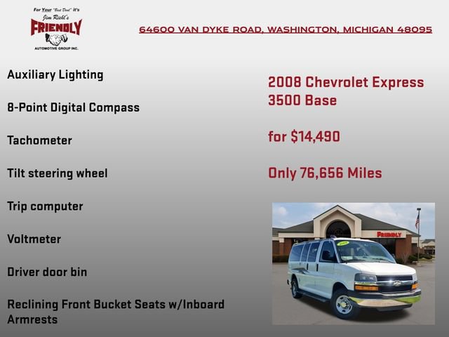 Used 2008 Chevrolet Express 3500 Passenger w/ LT Preferred Equipment Group RWD image 25