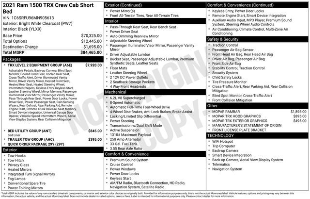 Used 2021 RAM 1500 TRX w/ TRX Level 2 Equipment Group image 44