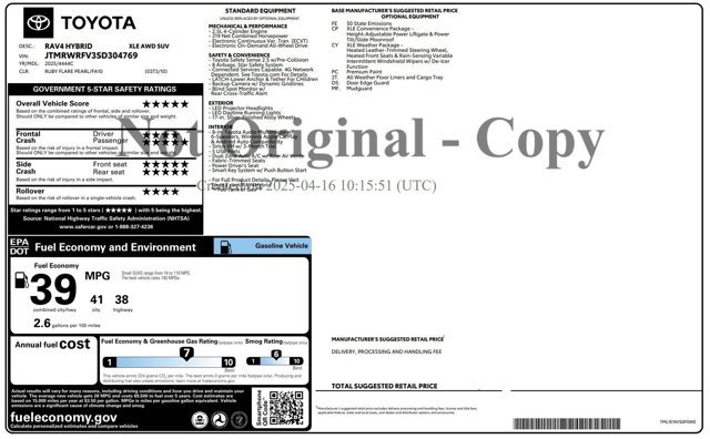 Used 2025 Toyota RAV4 XLE w/ Convenience Package AWD/4WD image 2