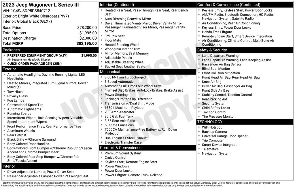 Used 2023 Jeep Wagoneer L Series III w/ Preferred Equipment Group image 5