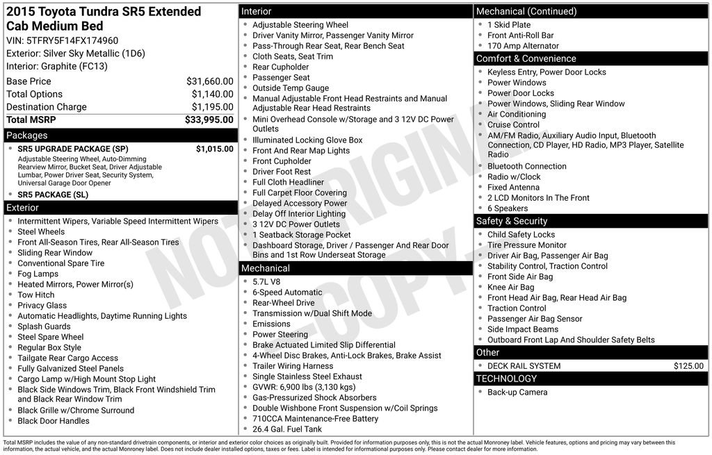 Used 2015 Toyota Tundra SR5 w/ SR5 Upgrade Package image 5