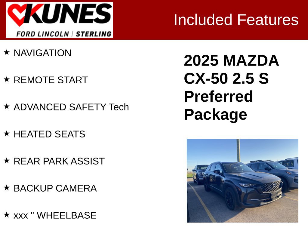 Used 2025 MAZDA CX-50 AWD 2.5 S w/ Preferred Package image 2