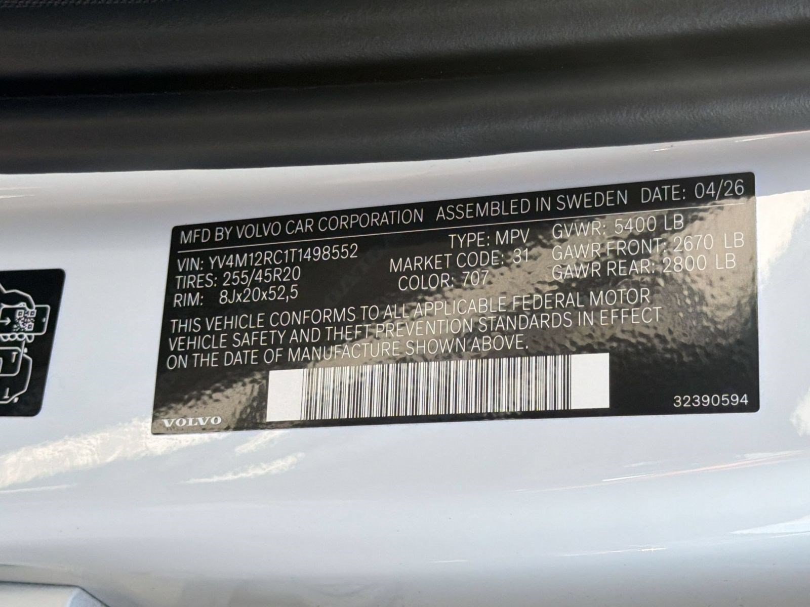 New 2026 Volvo XC60 B5 Plus w/ Protection Package Premier AWD/4WD image 23