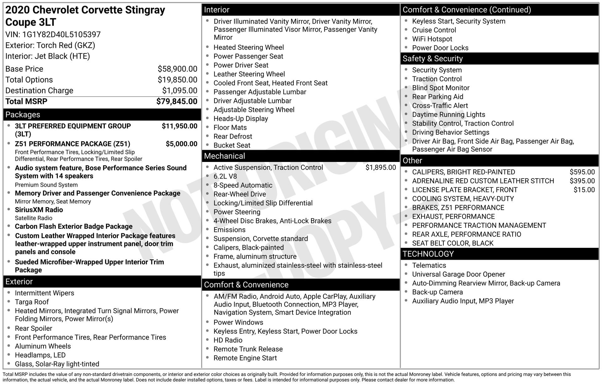 Used 2020 Chevrolet Corvette Stingray Premium Cpe w/ 3LT Preferred Equipment Group image 4