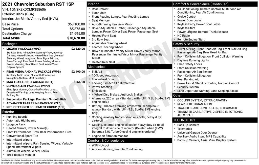 Used 2021 Chevrolet Suburban RST w/ Luxury Package image 5