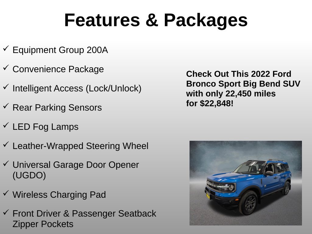 Certified 2022 Ford Bronco Sport Big Bend w/ Convenience Package AWD/4WD image 4