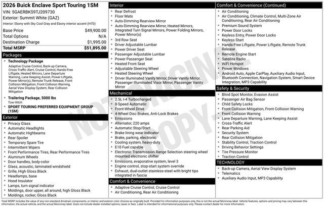 New 2026 Buick Enclave Sport Touring FWD image 22