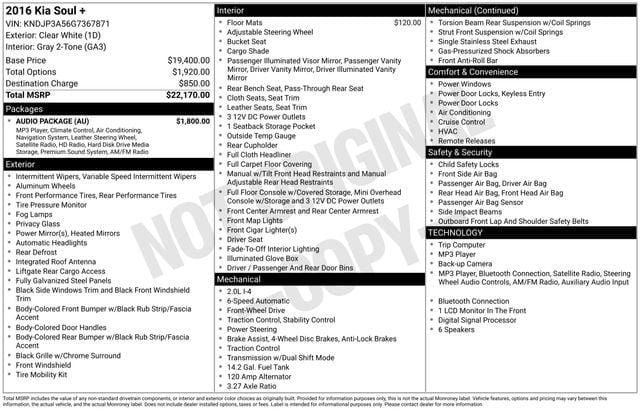 Used 2016 Kia Soul + w/ Audio Package FWD image 15