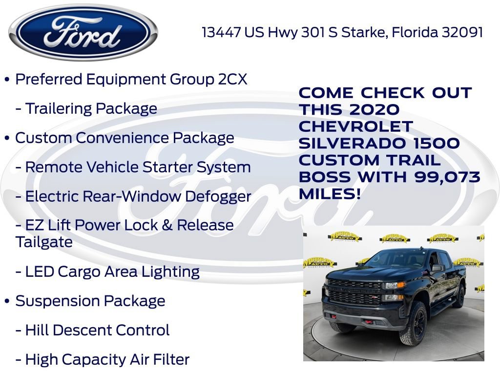 Used 2020 Chevrolet Silverado 1500 Custom Trail Boss w/ Custom Convenience Package AWD/4WD image 32