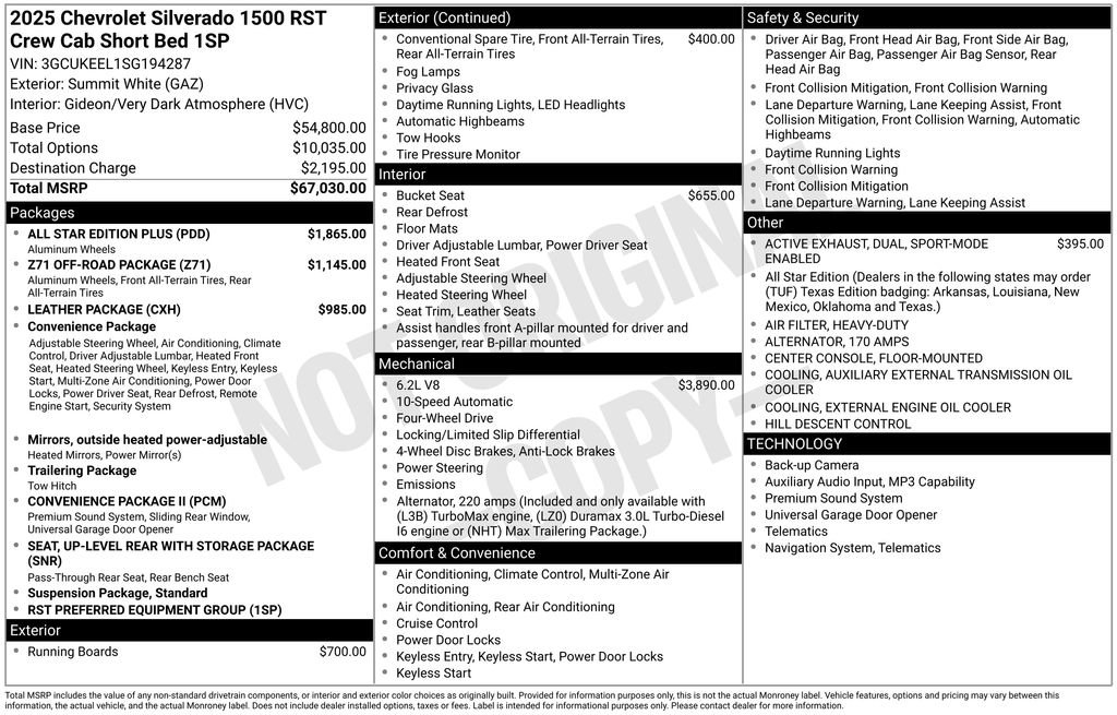 New 2025 Chevrolet Silverado 1500 RST w/ All Star Edition Plus image 8