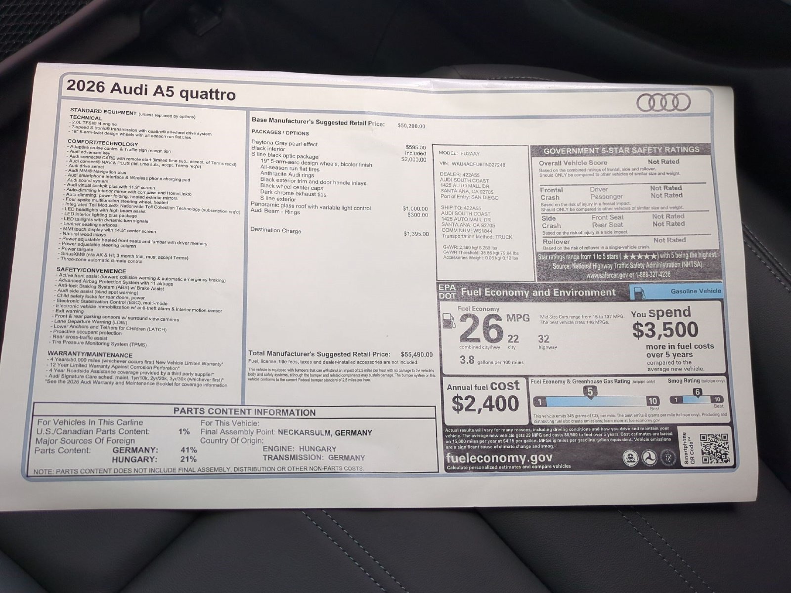 New 2026 Audi A5 Premium AWD/4WD image 18