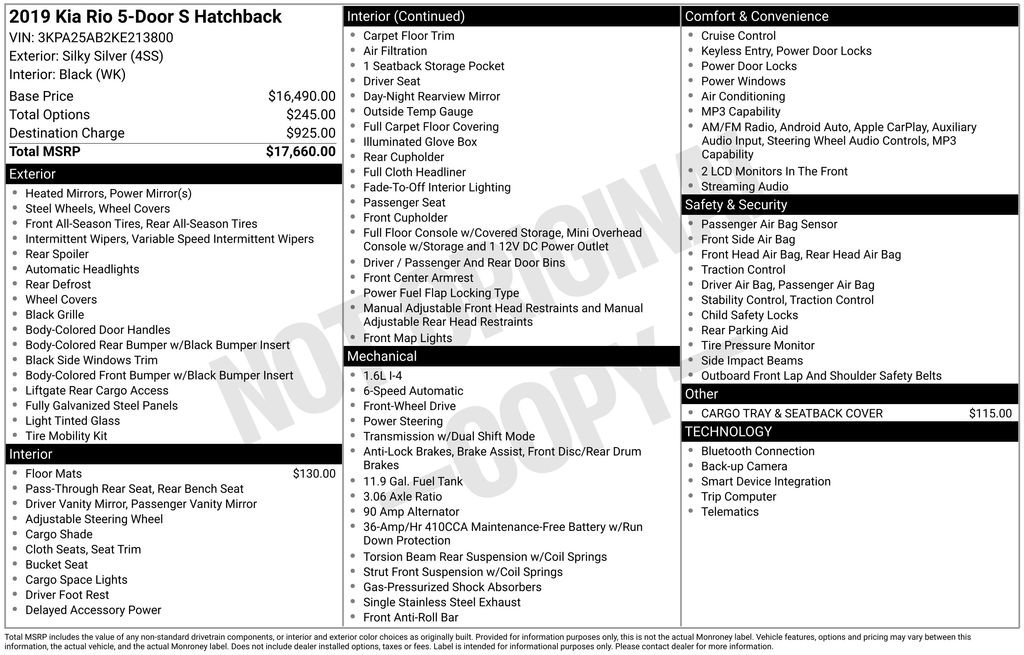 Used 2019 Kia Rio S FWD image 39