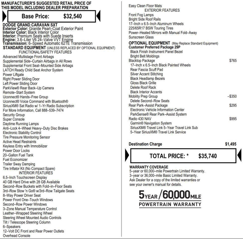 Used 2019 Dodge Grand Caravan SXT w/ Blacktop Package image 9