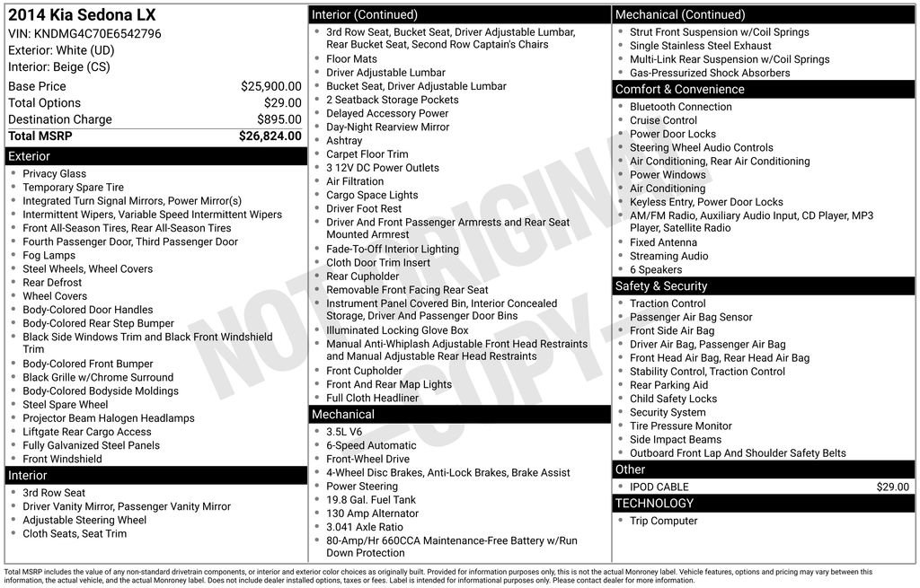 Used 2014 Kia Sedona LX image 40