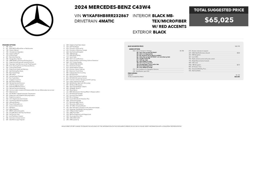 Used 2024 Mercedes-Benz C 43 AMG 4MATIC Sedan image 2