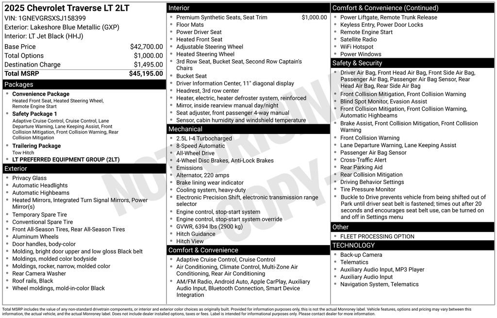 Certified 2025 Chevrolet Traverse LT AWD/4WD image 39