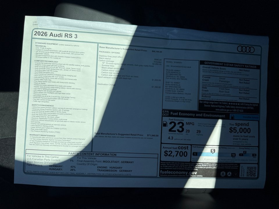 New 2026 Audi RS 3 AWD/4WD image 35