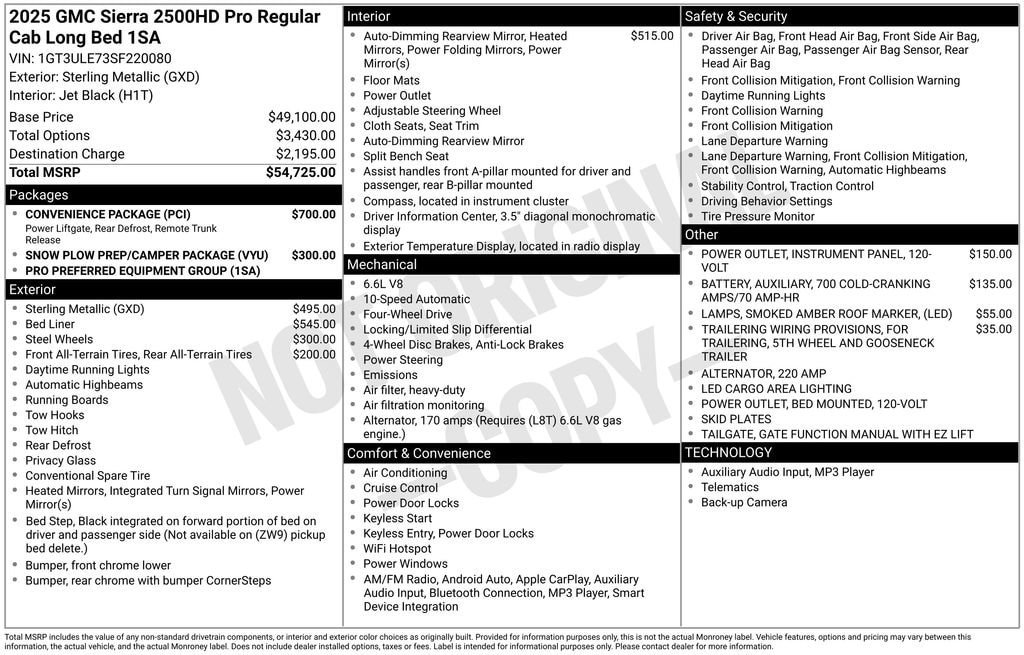 New 2025 GMC Sierra 2500 Pro w/ Convenience Package AWD/4WD image 2