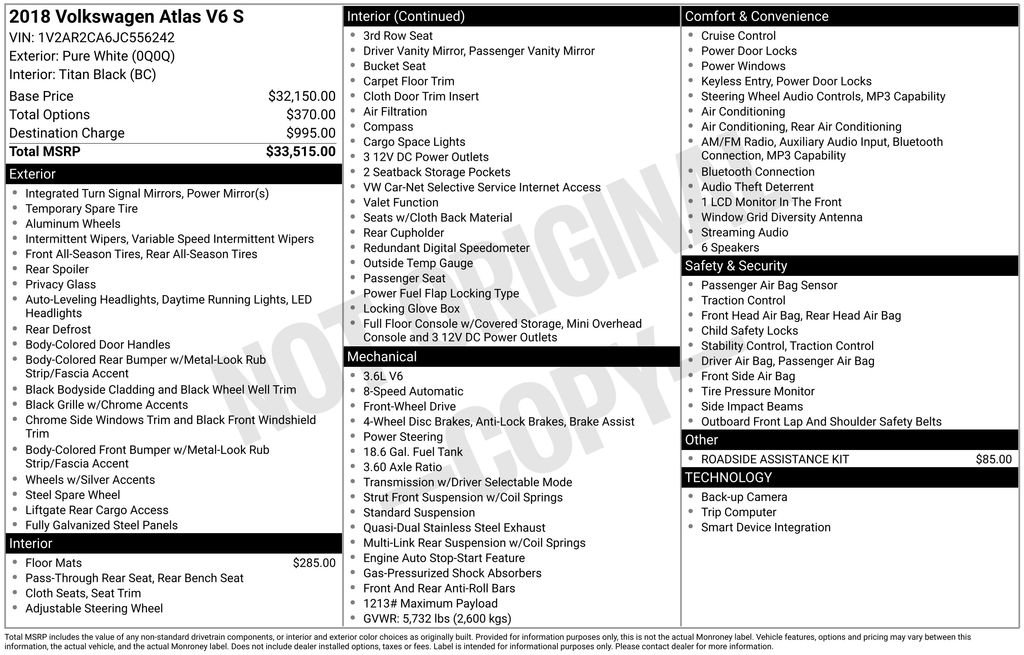 Used 2018 Volkswagen Atlas S image 40