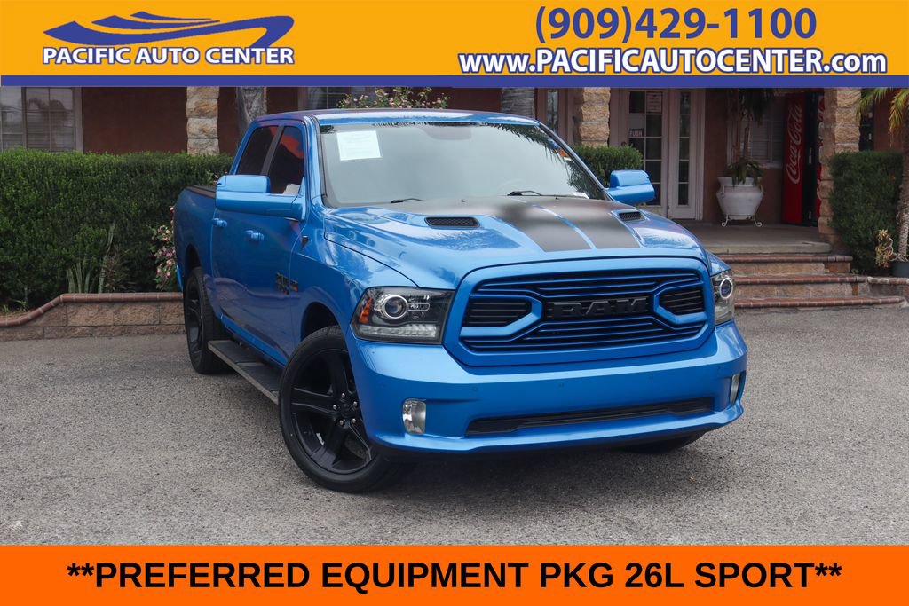 Used 2018 RAM 1500 Sport w/ Hydro Blue Sport Package RWD image 1