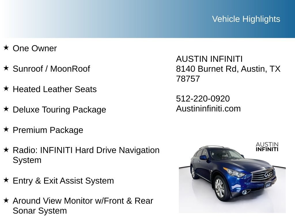 Used 2015 INFINITI QX70 AWD w/ Premium Package image 10