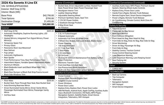 Certified 2026 Kia Sorento X-Line EX image 16