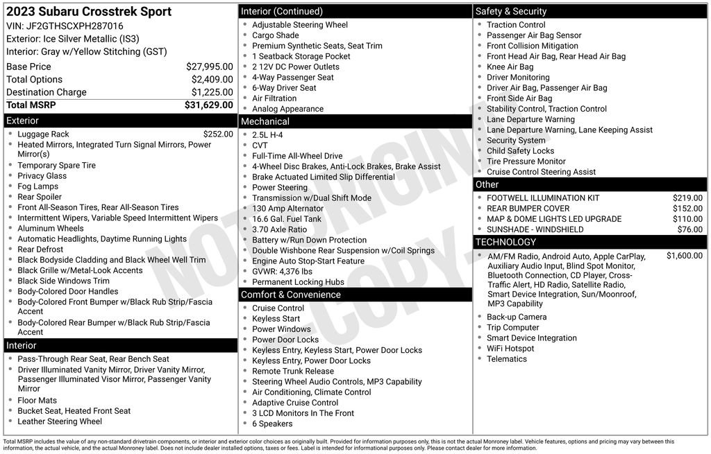 Used 2023 Subaru Crosstrek 2.5i Sport image 31
