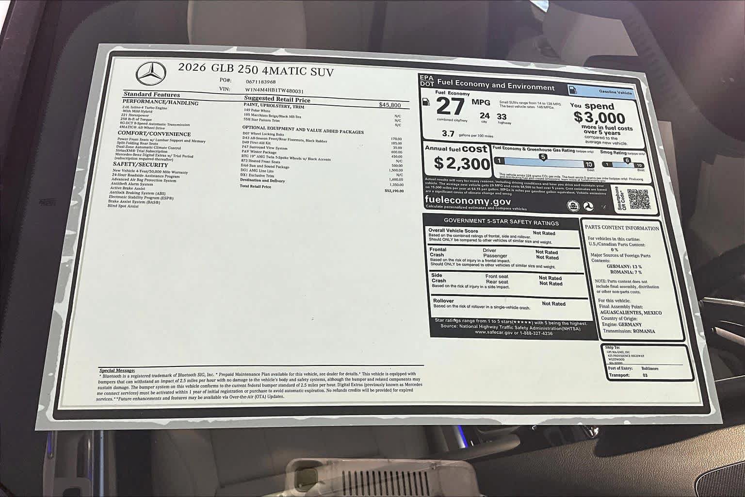 New 2026 Mercedes-Benz GLB 250 4MATIC image 18